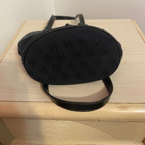 Dooney & Bourke Black Bucket Canvas/Leather Hobo Bag K904909 - Picture 7 of 9